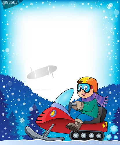 Image of Frame with snowmobile theme 1