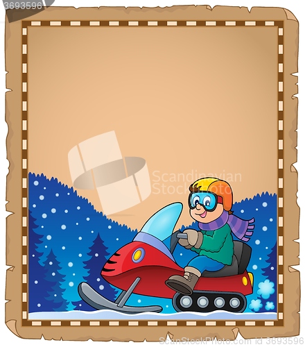 Image of Parchment with snowmobile theme 1