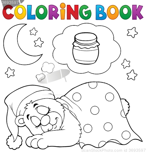 Image of Coloring book sleeping bear theme 1