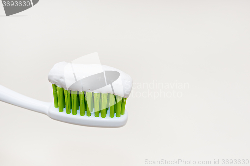 Image of Toothpaste on toothbrush