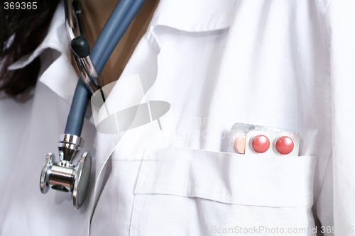 Image of Portrait of a young doctor with stethoscope.