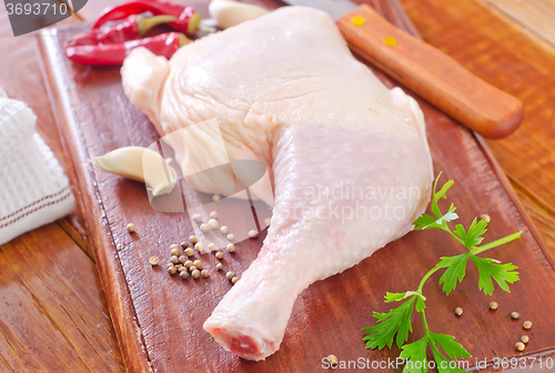 Image of raw chicken leg