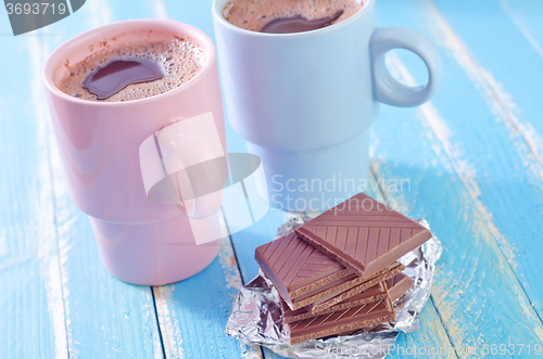 Image of cocoa drink and chocolate