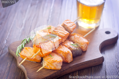 Image of salmon kebab