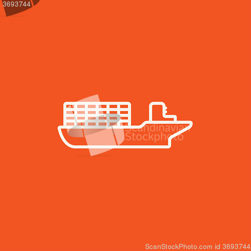 Image of Cargo container ship line icon.