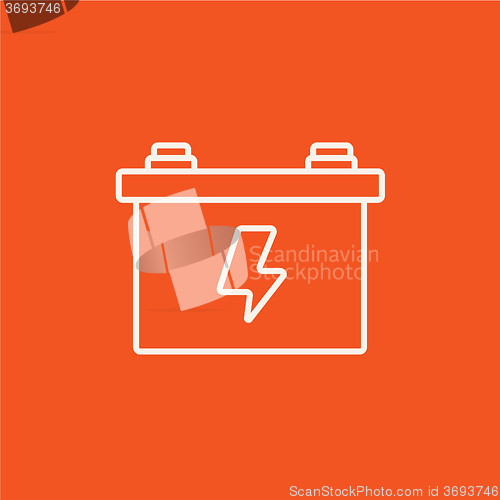 Image of Car battery line icon.