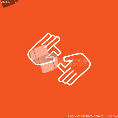 Image of Finger language line icon.