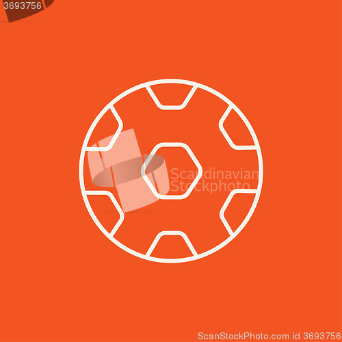 Image of Soccer ball line icon.