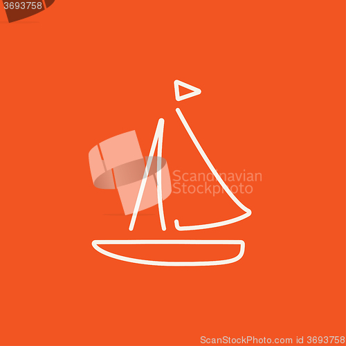 Image of Sailboat line icon.