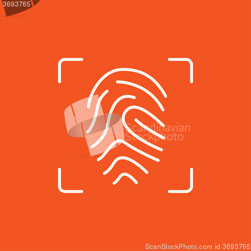 Image of Fingerprint scanning line icon.