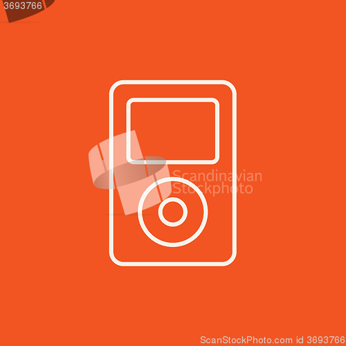 Image of MP3 player line icon.