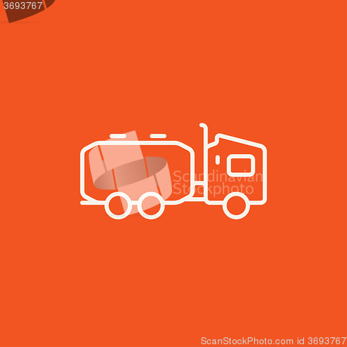 Image of Truck liquid cargo line icon.