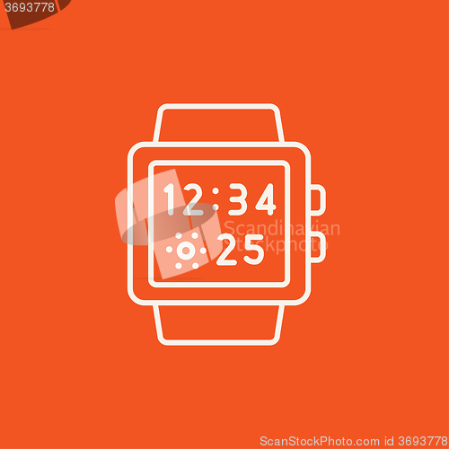 Image of Smartwatch line icon.