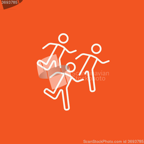 Image of Running men line icon.