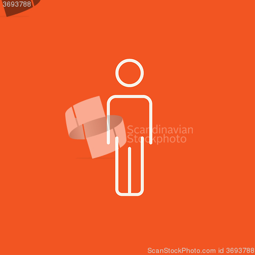 Image of Businessman standing line icon.