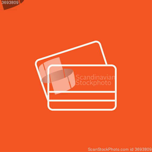 Image of Credit cards line icon.