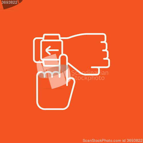 Image of Smartwatch line icon.