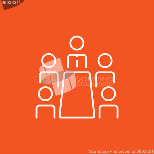 Image of Business meeting in the office line icon.