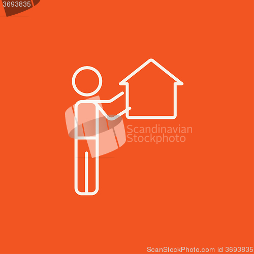 Image of Real estate agent line icon.