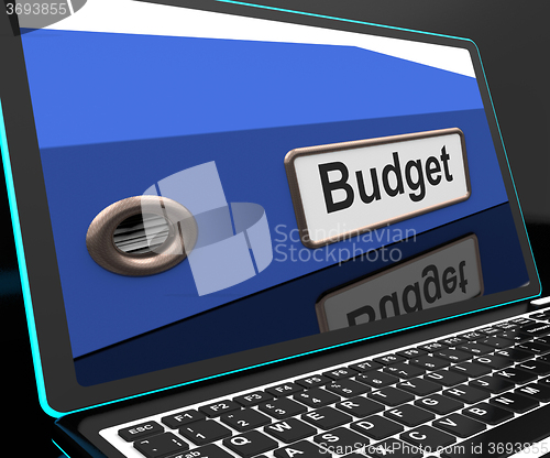 Image of Budget File On Laptop Showing Financial Report