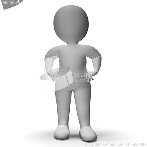 Image of Hands On Hips 3d Man Showing Confidence