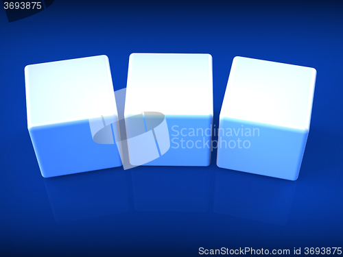 Image of Three Blank Dice Show Copyspace For 3 Letter Word