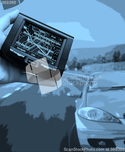 Image of GPS in a man hand.