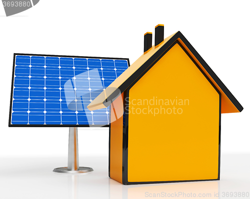 Image of Solar Panel By Home Shows Renewable Energy