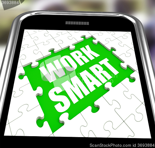 Image of Work Smart Smartphone Means Employee Productivity And Efficiency
