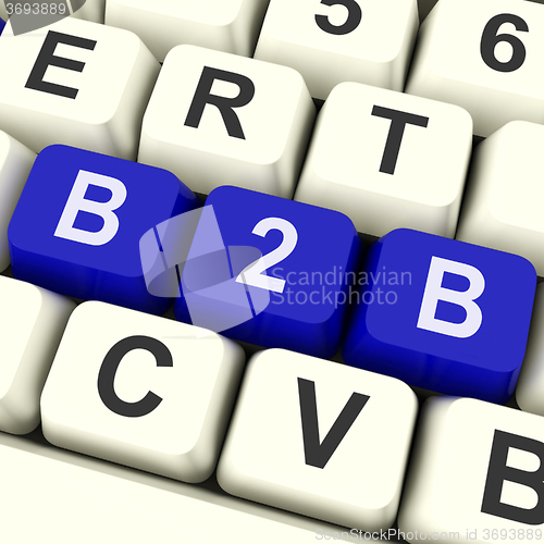 Image of B2b Key Shows Trading Commerce Or Business \r