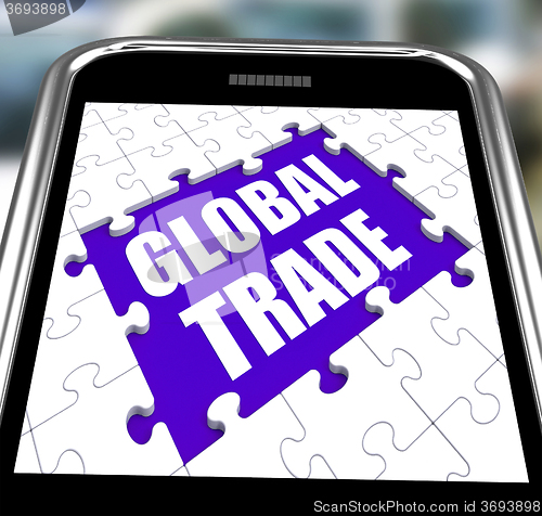 Image of Global Trade Smartphone Shows Web International Business