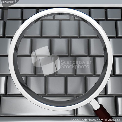 Image of Magnifying Glass And Keyboard Shows Blank Copyspace Searching