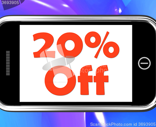 Image of Twenty Percent Phone Shows Sale Discount Or 20 Off