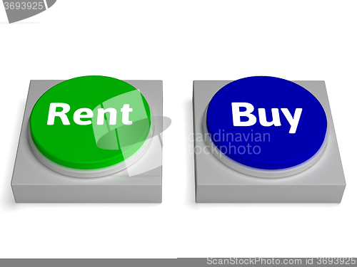 Image of Rent Buy Buttons Shows Renting Or Buying