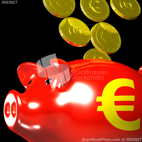 Image of Coins Entering Piggybank Shows European Deposits