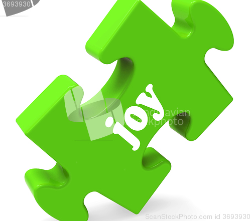 Image of Joy Puzzle Shows Cheerful Joyful Happy And Enjoy