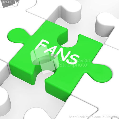 Image of Fans Jigsaw Shows Followers Likes Or Internet Fan