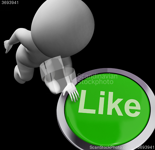 Image of Like Button Shows Approval Or Being A Fan