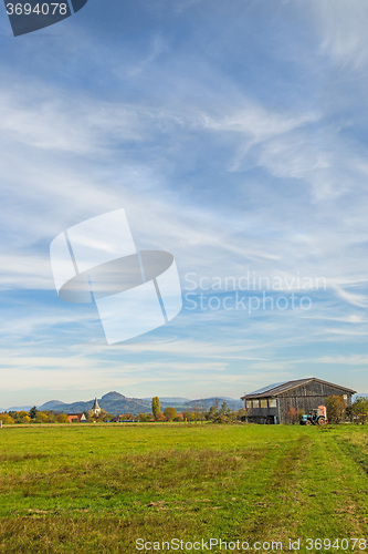 Image of country idyll with view to German highlands