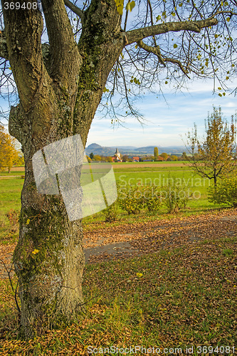 Image of country idyll with view to German highlands