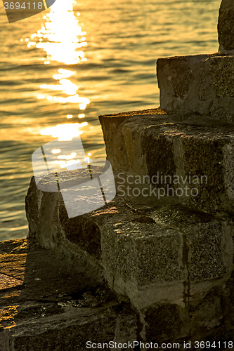 Image of Sunset over the ocean