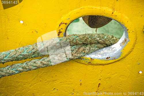 Image of Mooring line of a trawler