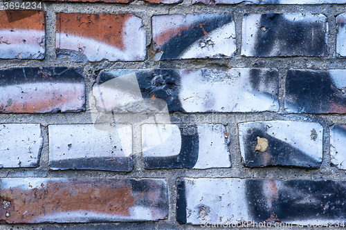 Image of  old brick wall with graffitti