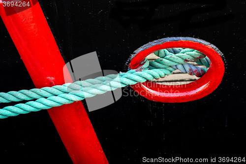 Image of Mooring line of a trawler