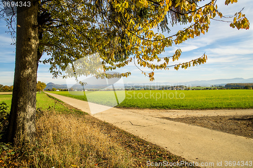 Image of country idyll with view to German highlands