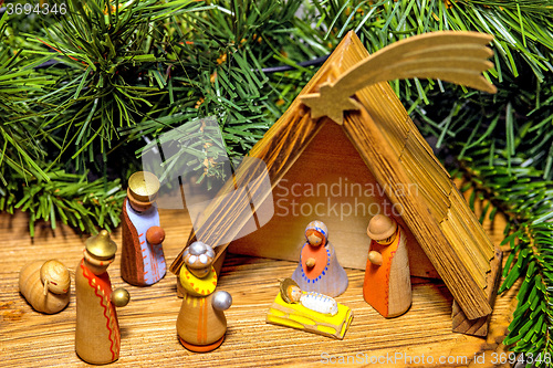 Image of Crib, Christmas decoration with figures