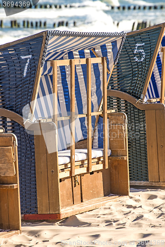 Image of beach chairs at the Baltic Sea in Poland