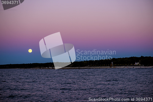 Image of Full moon over the Baltic Sea