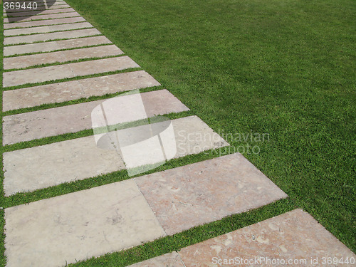 Image of Stone Path on the Grass