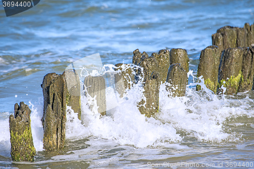 Image of Baltic Sea with groyens and surf